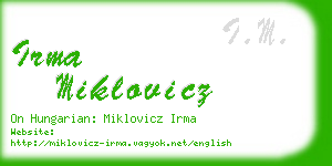 irma miklovicz business card